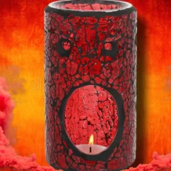 Something Different Red Pillar Crackle Glass Oil Burner
