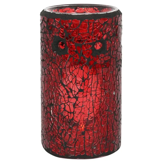 Something Different Red Pillar Crackle Glass Oil Burner