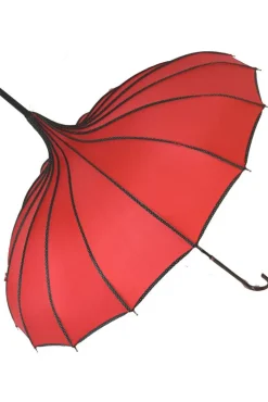 Soake Red Ribbed Pagoda Umbrella / Parasol