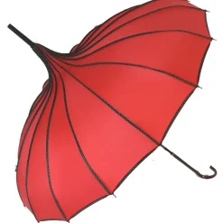 Soake Red Ribbed Pagoda Umbrella / Parasol