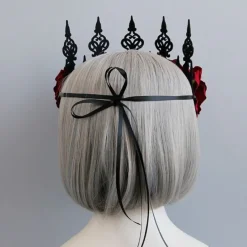 Gothic Hair Accessories Red Rose Gothic Crown