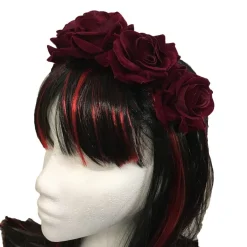 Gothic Hair Accessories Red Rose Hair Garland Gothic Headdress