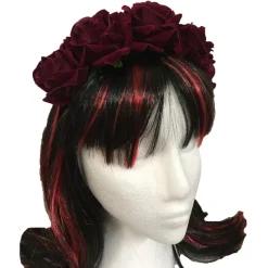 Gothic Hair Accessories Red Rose Hair Garland Gothic Headdress