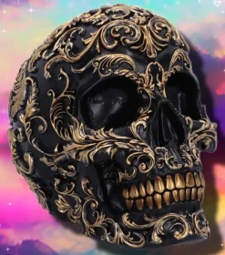 Nemesis Now Renaissance Black and Gold Skull