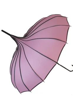 Soake Ribbed Pagoda Pink Umbrella