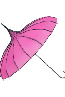Soake Ribbed Pagoda Rose Red Umbrella