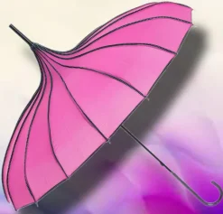 Soake Ribbed Pagoda Rose Red Umbrella