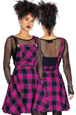 Innocent Clothing Rockabella Dark Pink Maeve Pinafore Dress