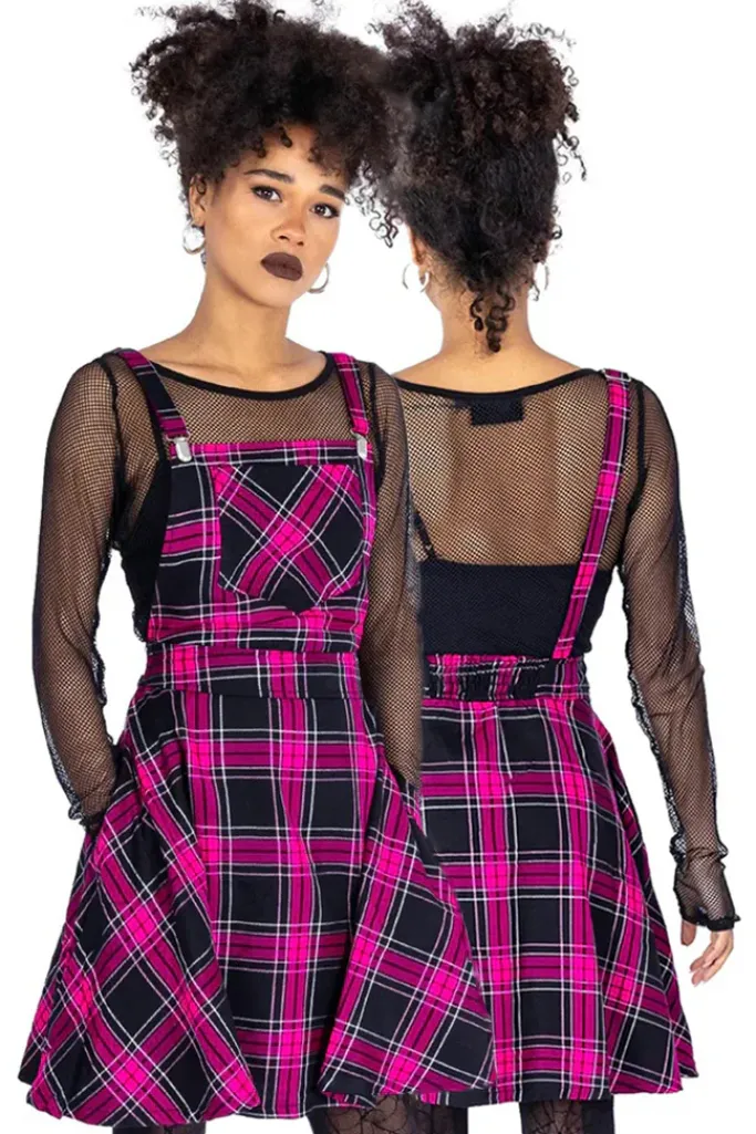 Innocent Clothing Rockabella Dark Pink Maeve Pinafore Dress