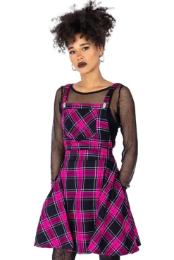 Innocent Clothing Rockabella Dark Pink Maeve Pinafore Dress