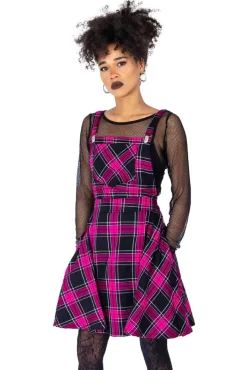 Innocent Clothing Rockabella Dark Pink Maeve Pinafore Dress