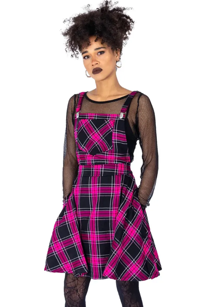 Innocent Clothing Rockabella Dark Pink Maeve Pinafore Dress