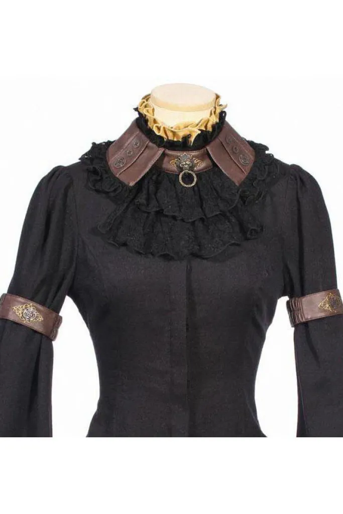 RQBL Black Jabot and Wristbands