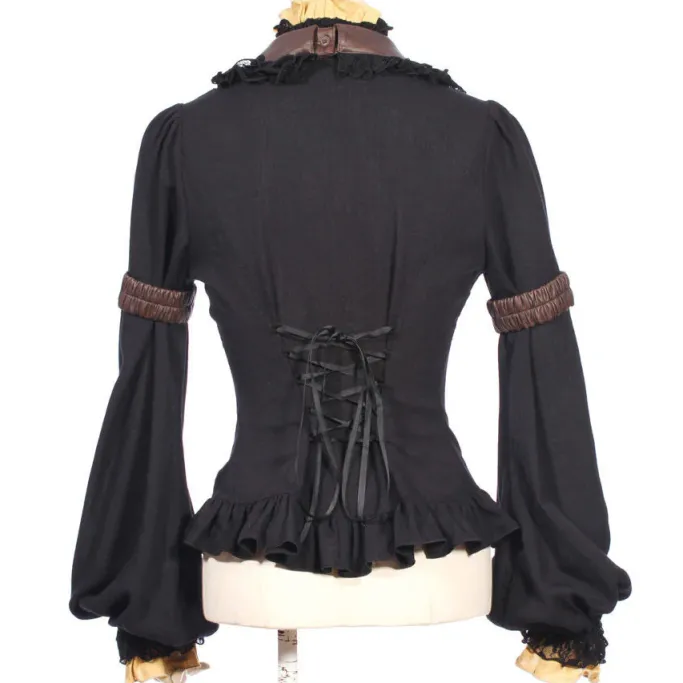 RQBL Black Jabot and Wristbands