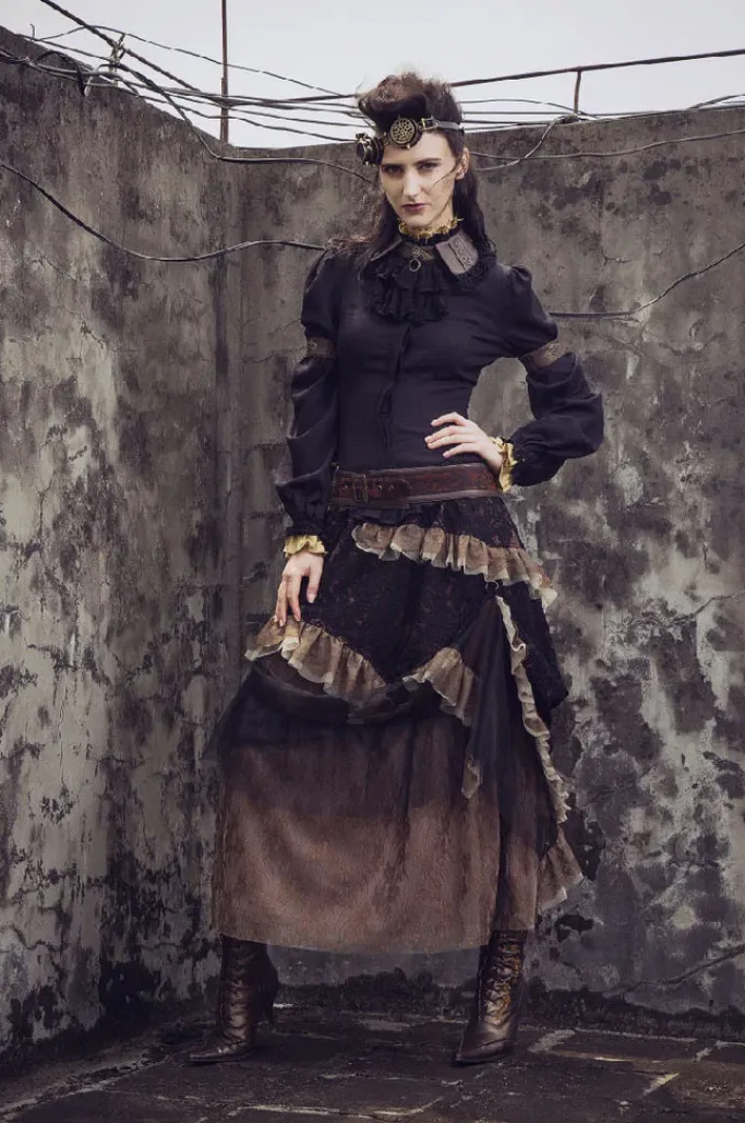 RQBL Black Jabot and Wristbands