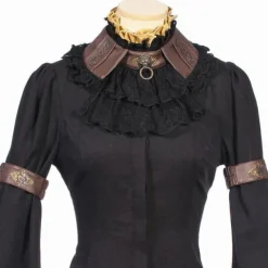 RQBL Black Jabot and Wristbands
