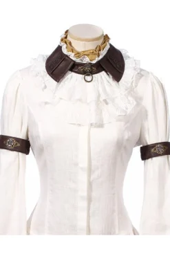 RQBL  White Jabot and Wristbands