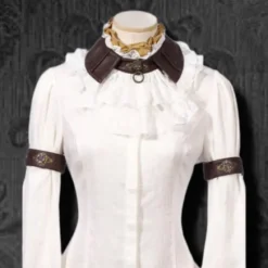 RQBL  White Jabot and Wristbands