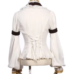 RQBL  White Jabot and Wristbands