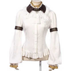 RQBL  White Jabot and Wristbands