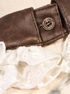 RQBL  White Jabot and Wristbands