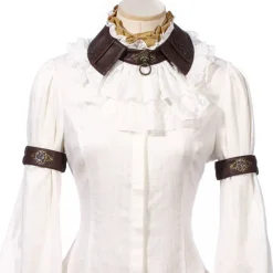 RQBL  White Jabot and Wristbands