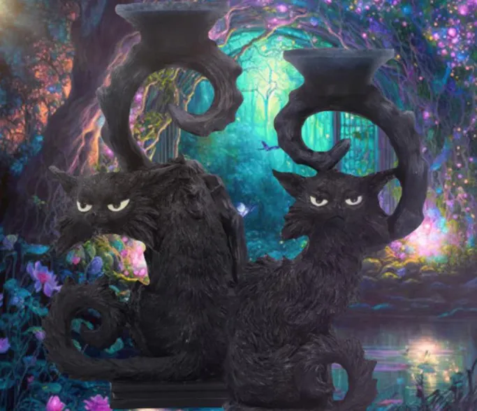 Nemesis Now Salem and Spite Candlestick Holders