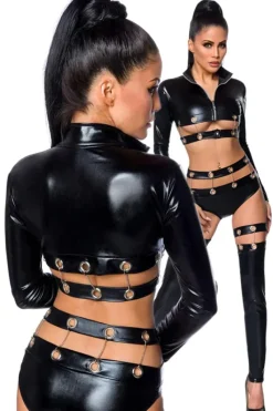 Saresia Dancewear Metal Wetlook Set
