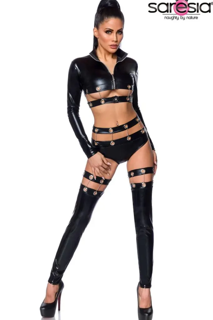 Saresia Dancewear Metal Wetlook Set