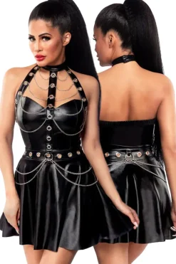 Saresia Flared Wetlook Dress
