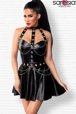 Saresia Flared Wetlook Dress
