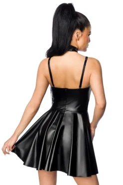 Saresia Harness Flared Mini Wetlook Dress