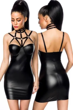 Saresia Harness Wetlook Mini Dress