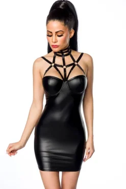 Saresia Harness Wetlook Mini Dress