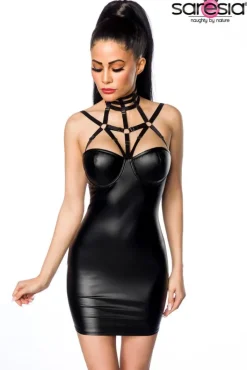 Saresia Harness Wetlook Mini Dress