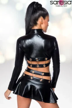 Saresia Metal Wetlook Set with Skirt (XL)