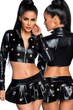 Saresia Metal Wetlook Set with Skirt (L)