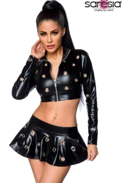 Saresia Metal Wetlook Set with Skirt (L)