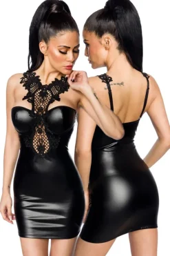 Saresia Wetlook and Lace Dress