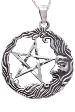 Seventh Sense Wiseman and Pentagram Silver Pendant