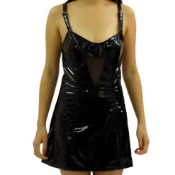 Angel Clothing Sexy PVC and Fishnet Dress with Shoulder Straps and Choker (S)
