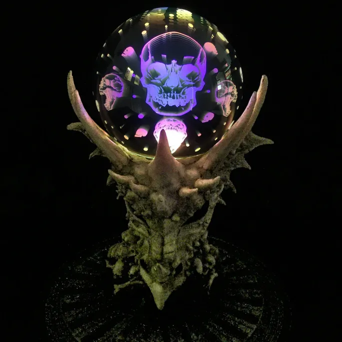 Nemesis Now Skeletal Realm Dragon Skull and LED Crystal Orb