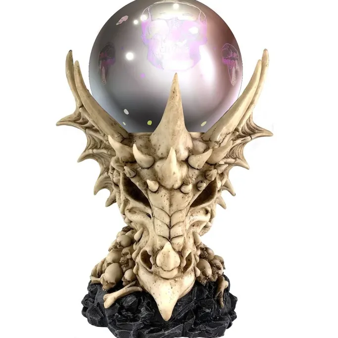 Nemesis Now Skeletal Realm Dragon Skull and LED Crystal Orb