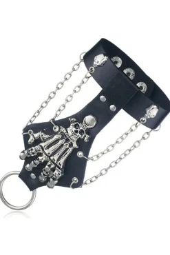 Gothic and Steampunk Jewellery Skeleton Hand Chain Cuff Bracelet