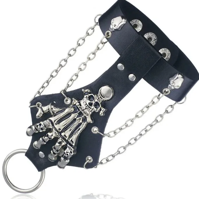Gothic and Steampunk Jewellery Skeleton Hand Chain Cuff Bracelet