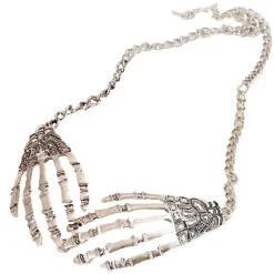 Gothic and Steampunk Jewellery Skeleton Hands Necklace
