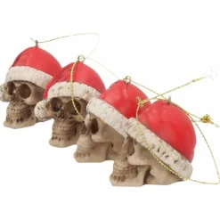 Nemesis Now Skull Christmas Tree Silent Night Bauble 4.3cm. Set of 12