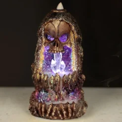 Puckator Skull Crystal Cave LED Backflow Incense Burner