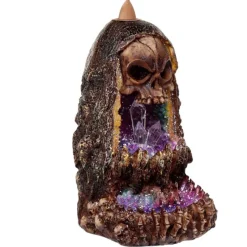 Puckator Skull Crystal Cave LED Backflow Incense Burner