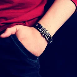Gothic and Steampunk Jewellery Skull Star Cuff Bracelet